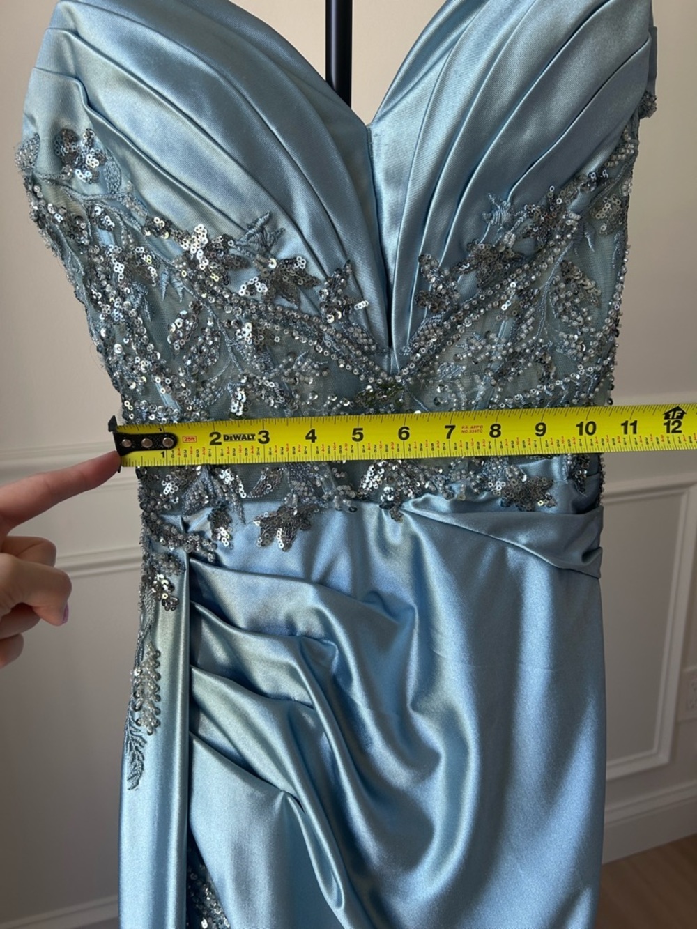 Blue Satin DRESS / BRIDESMAID DRESS / EVENING DRESS - Picture 5 of 10